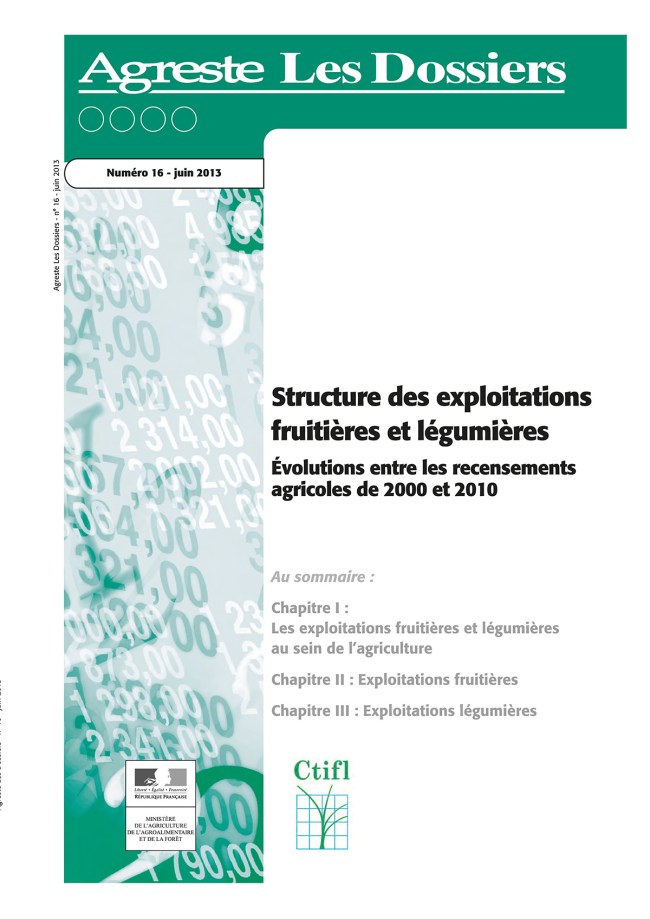 Structure des exploitation fruitières et légumières : évolution entre les recensements agricoles de 2000 et 2010