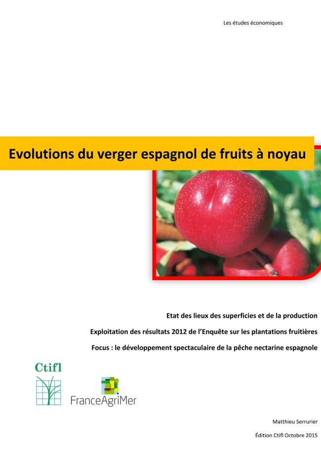 Évolutions du verger espagnol de fruits à noyau