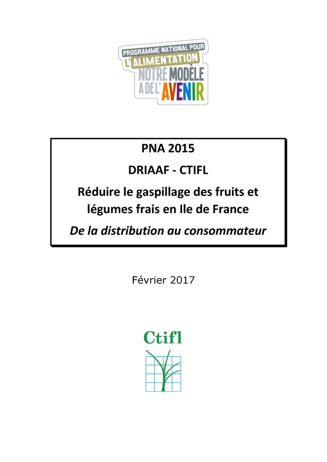 Réduire le gaspillage des fruits et légumes frais en Ile-de-France :  de la distribution au consommateur