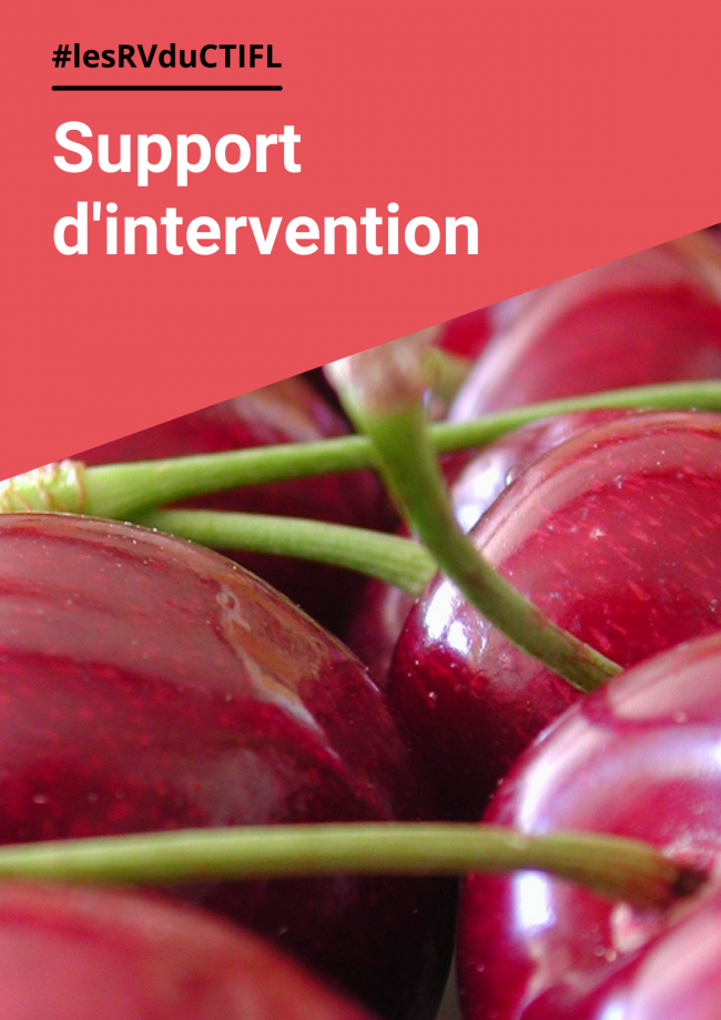 Livret des résumés des interventions de la journée nationale Cerise Livret des résumés des interventions de la journée nationale Cerise