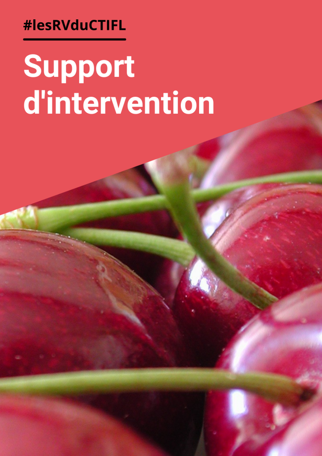 Livret des résumés des interventions de la journée nationale Cerise Livret des résumés des interventions de la journée nationale Cerise