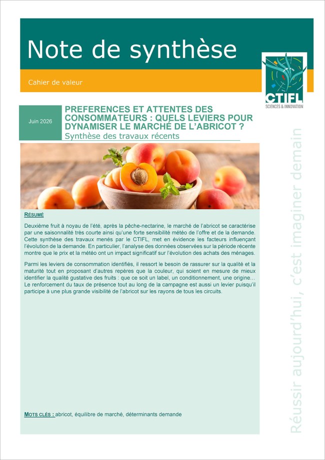 Préférences et attentes des consommateurs : quels leviers pour dynamiser le marché de l'abricot ?  Synthèse des travaux récents